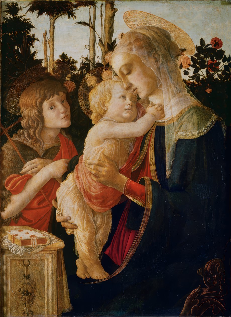 ヨハネスクナベンとマドンナと子供 作： Sandro Botticelli