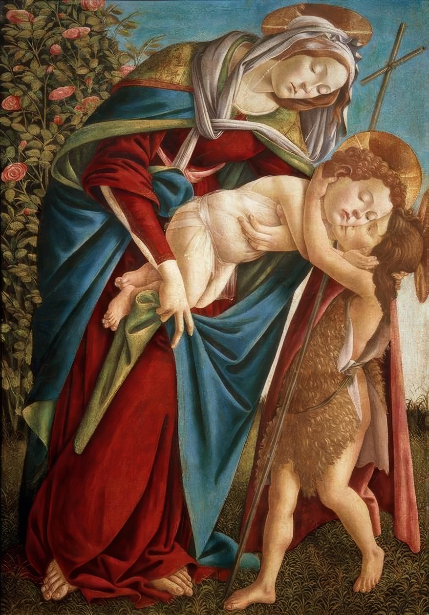 ヨハネスクナベンとマドンナと子供 作： Sandro Botticelli