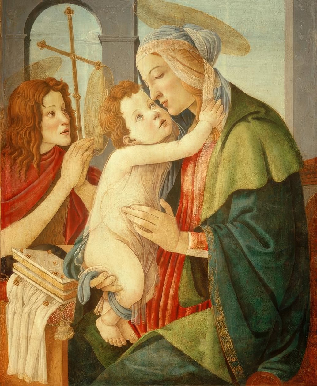 ヨハネスクナベンとマドンナと子供 作： Sandro Botticelli