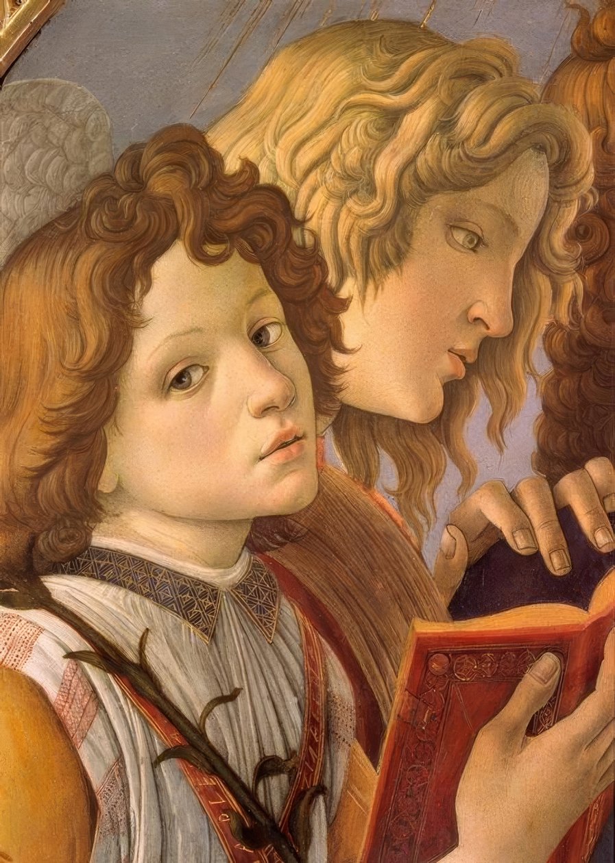 子供と六人の天使とマリア 作： Sandro Botticelli