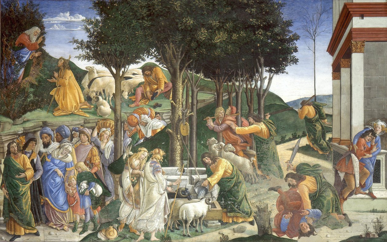 モーセの生涯の場面、1481-1482 作： Sandro Botticelli