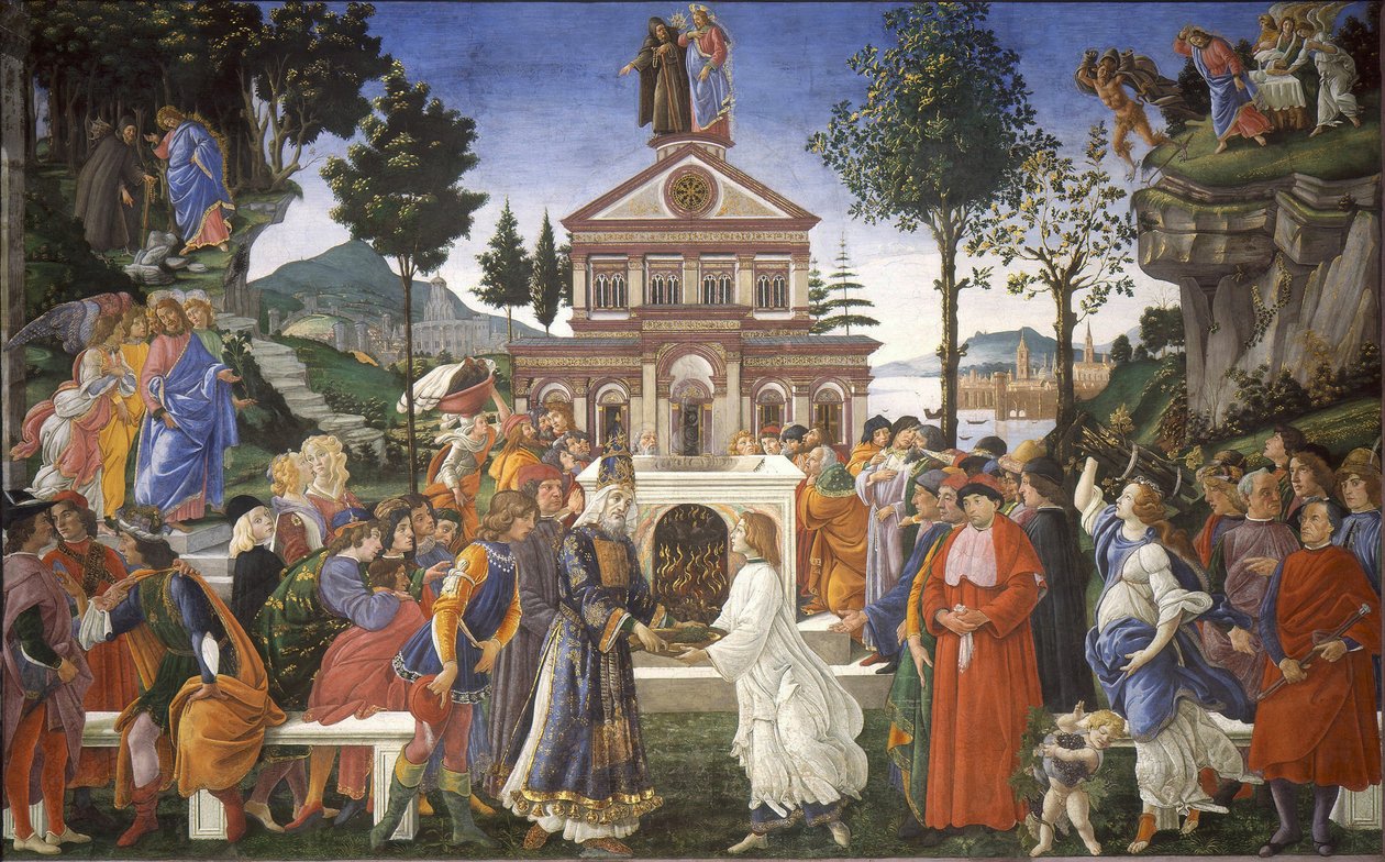 キリストの誘惑、1481-1482 作： Sandro Botticelli
