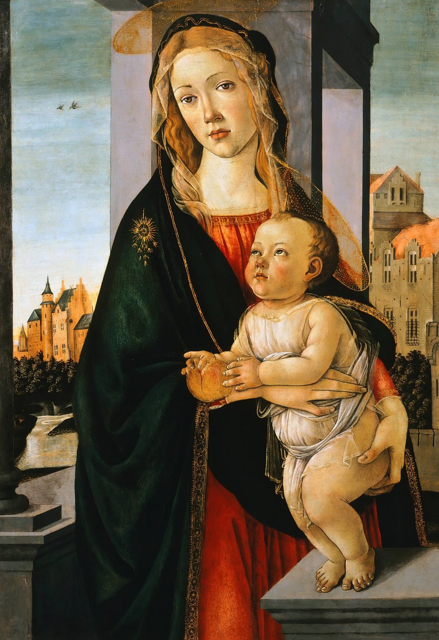 聖母子像、1480年頃。 作： Sandro Botticelli