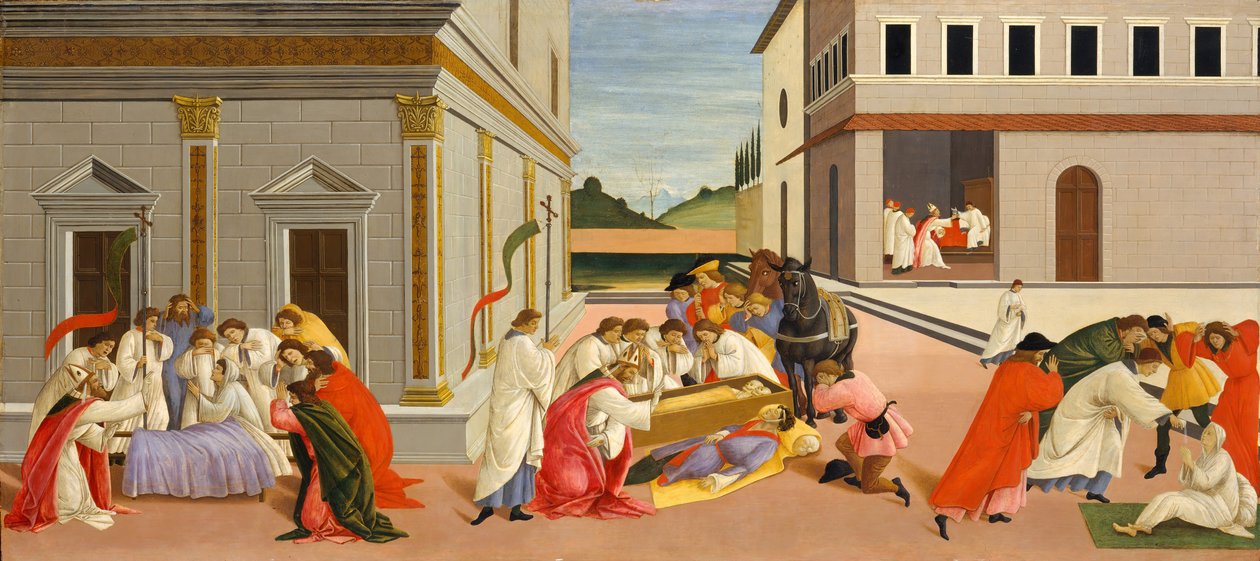 聖ゼノビオスの三つの奇蹟 1500。 作： Sandro Botticelli