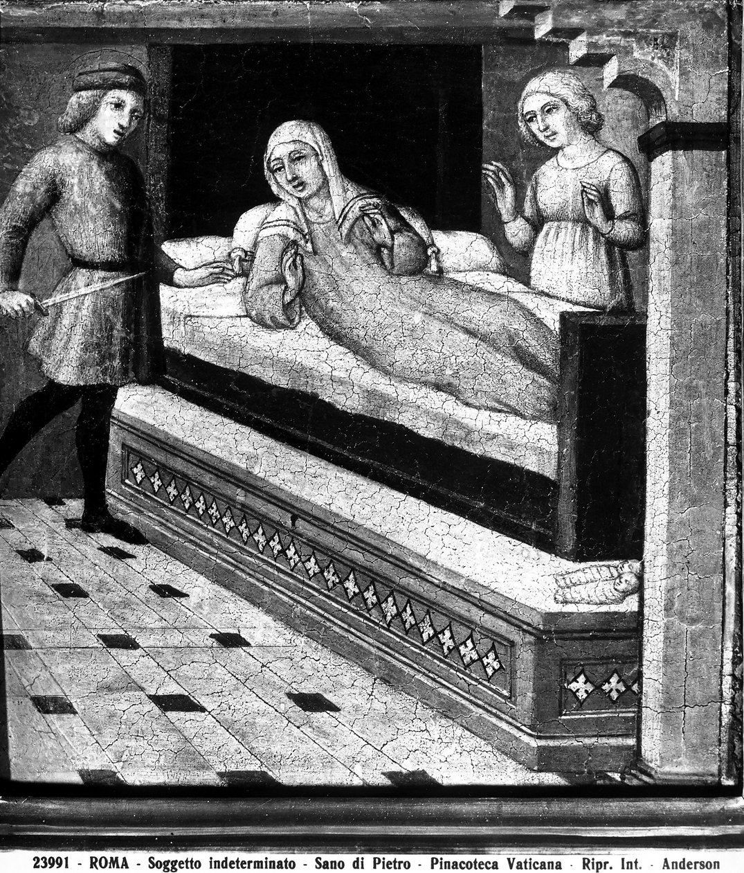 死産の赤ちゃんの奇跡、1450年頃 作： サノ・ディ・ピエトロ