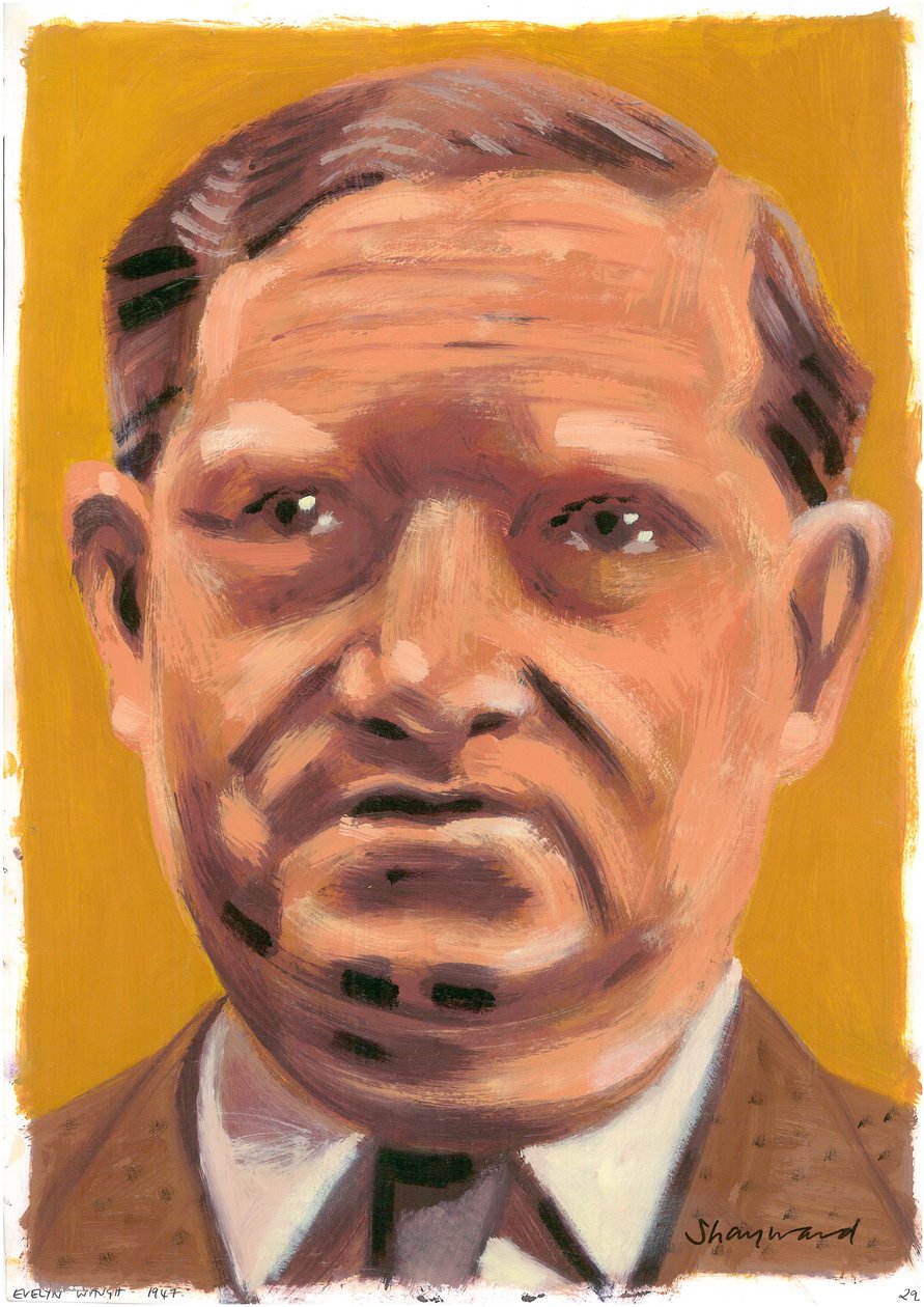 Evelyn Waugh、2008（紙に油彩） 作： サラ・ヘイワード