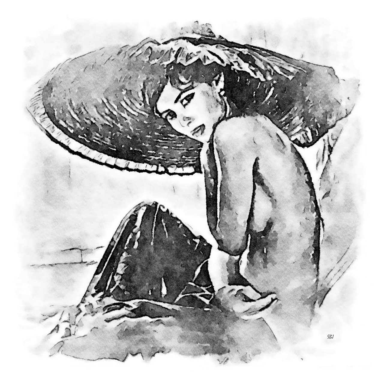 大きな帽子の女 作： SaskiaBJ