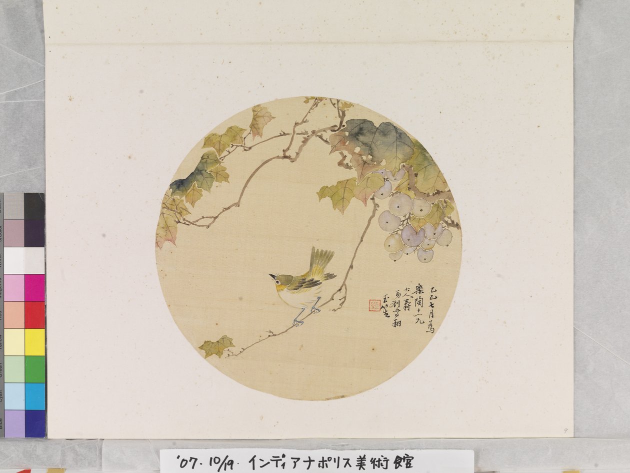 葡萄の枝の上の鳥 作： 学校の中国語