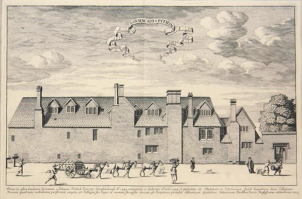 1369年のNovum Hospitium(彫刻) 作： 学校英語