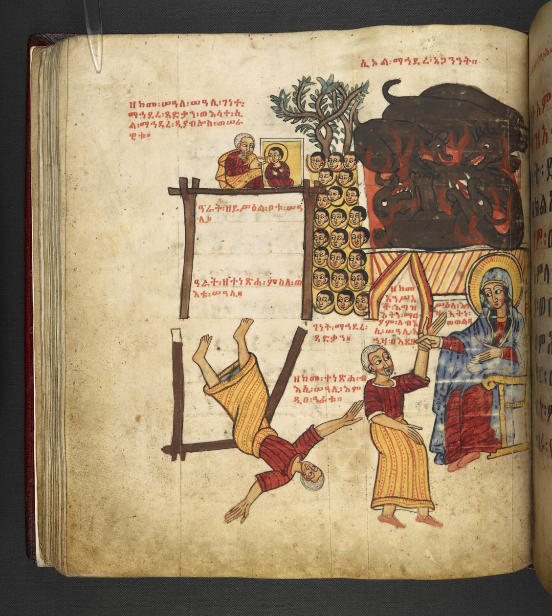 マリアの奇跡、f.63v、1667-82年頃（写本） 作： 学校エチオピア