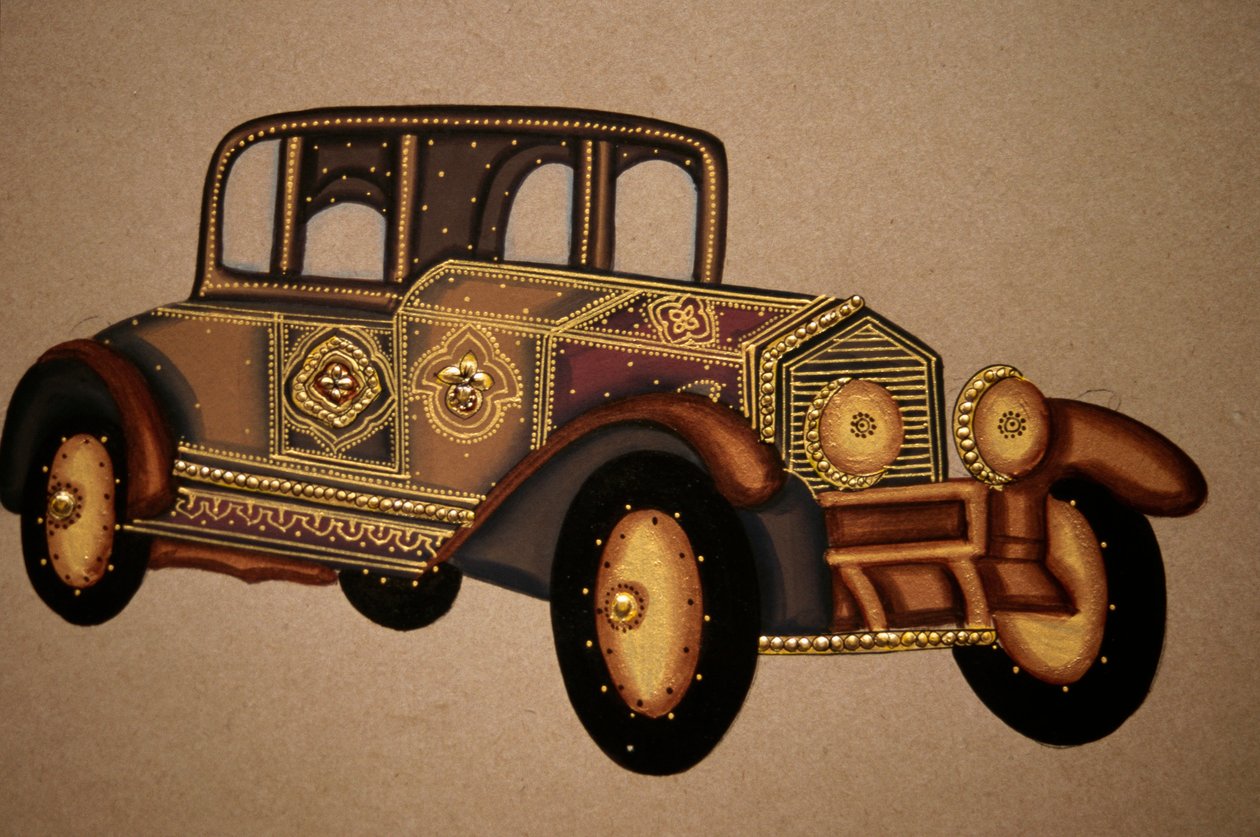 旧王室車模様の絵画、インド 作： 学校インド