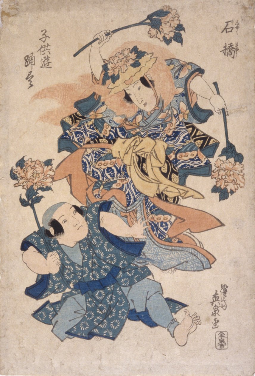 役者（紙に版画） 作： 学校日本語