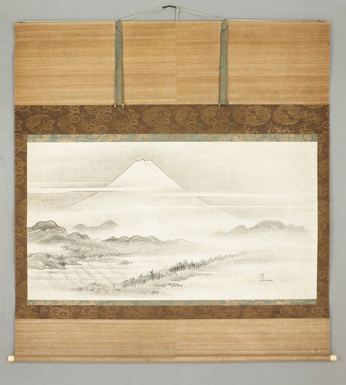 掛軸、富士山の風景 作： 日本語学校