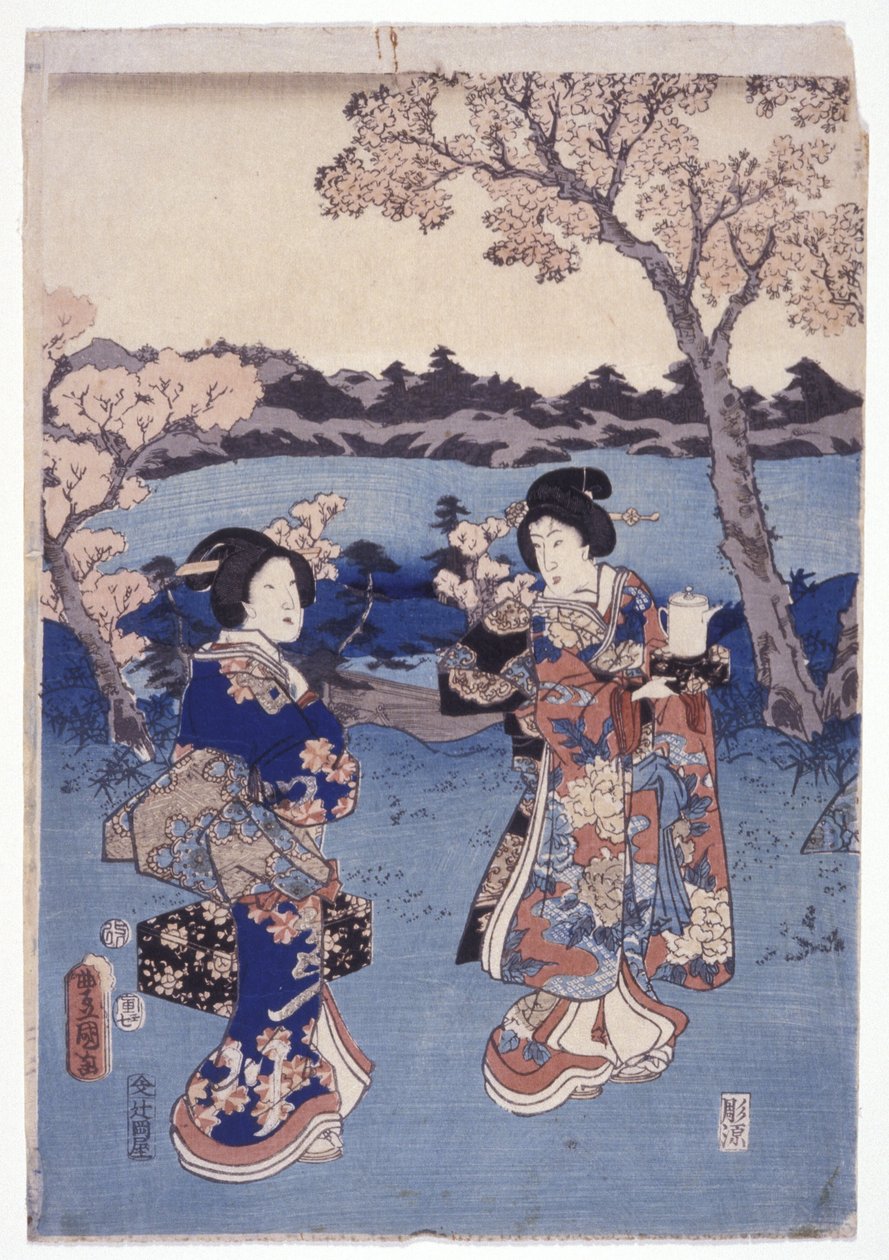 無題（カラー木版画） 作： 学校日本語
