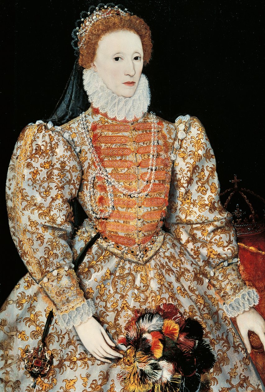 クイーン・エリザベス1世 1575年頃 （油彩・パネル 作： オランダの学校