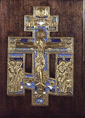 Crucifixion（真鍮とエナメル） 作： 学校ロシア語
