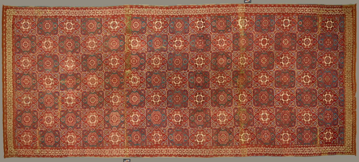「ホルベイン」パターンラグ、c.1550-1625（ウール） 作： 学校トルコ語