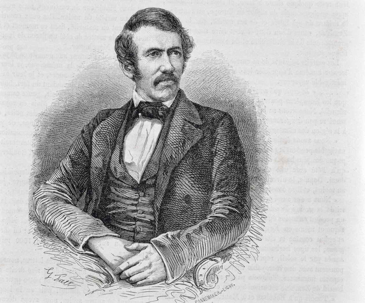 デヴィッドリビングストーン（1813-1873）は、S。パンネメーカーによって彫刻されました 作： スコットランドの学校