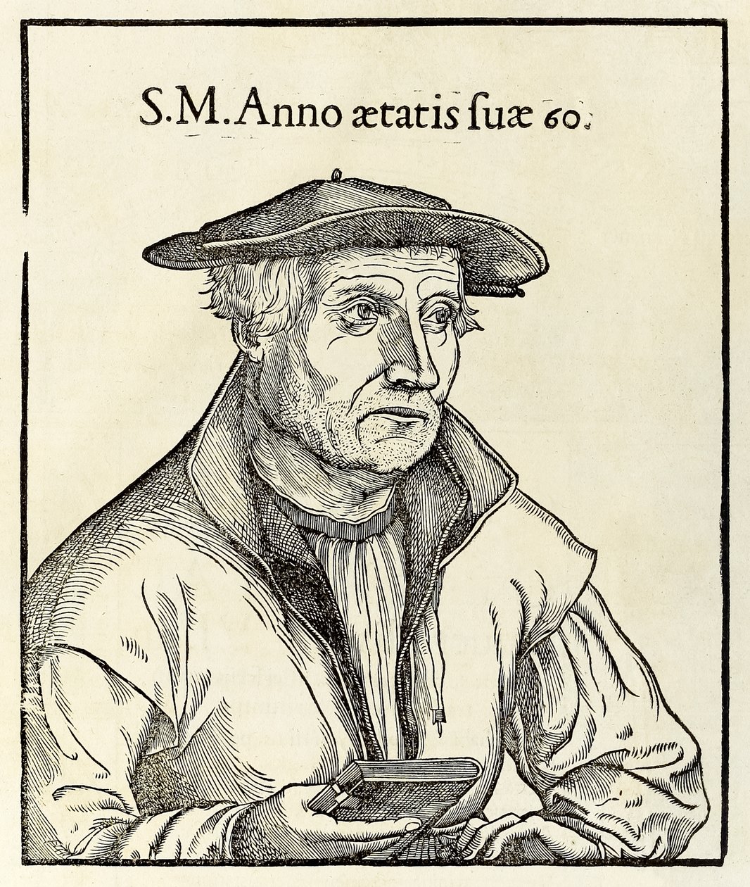コスモグラフィアの1550年版のセバスチャンミュンスターの肖像 作： セバスチャン・ミュンスター