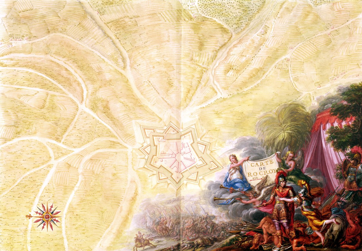 Ms 988 Tome 3 fol.14ロクロイの地図、「ルイ14世のアトラス」から、1683-88年 作： セバスチャンルプレストレドゥヴォーバン