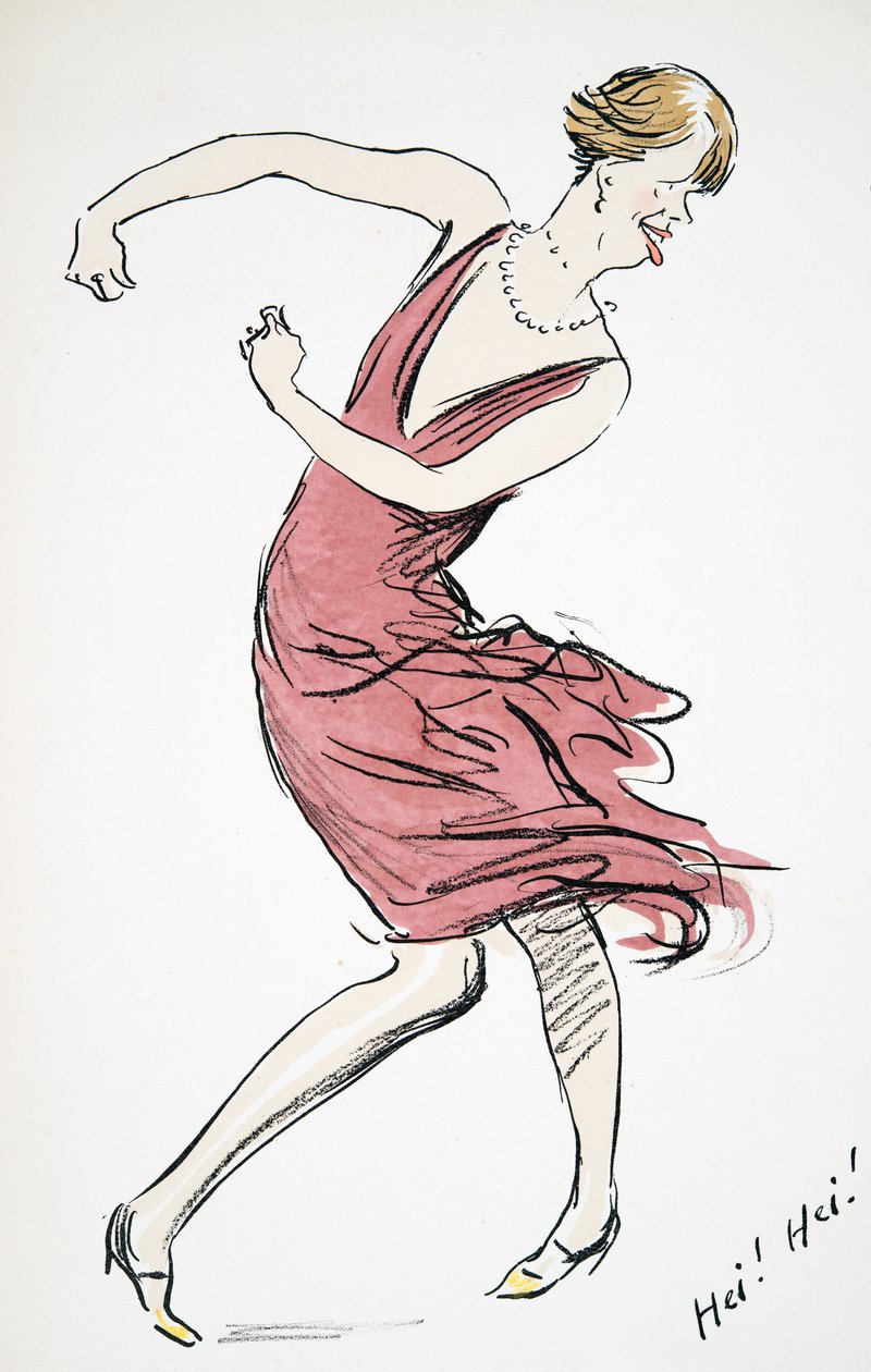 パブ、White Bottomsのダンス女装。 1927（カラーブロックプリント） 作： セム