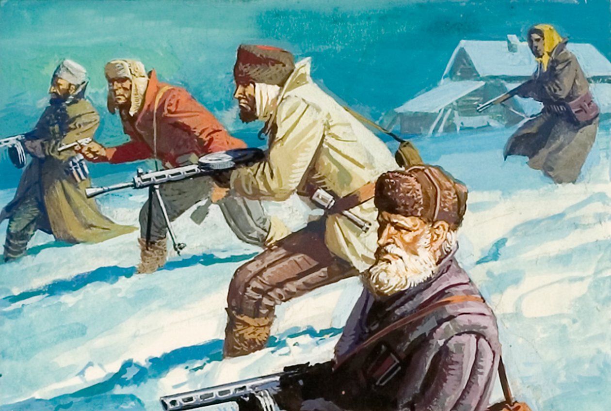 ヒトラーの侵攻で国を守るロシア人 作： セヴェリーノ・バラルディ