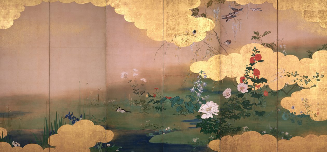 四季の花鳥 作： 柴田絶心