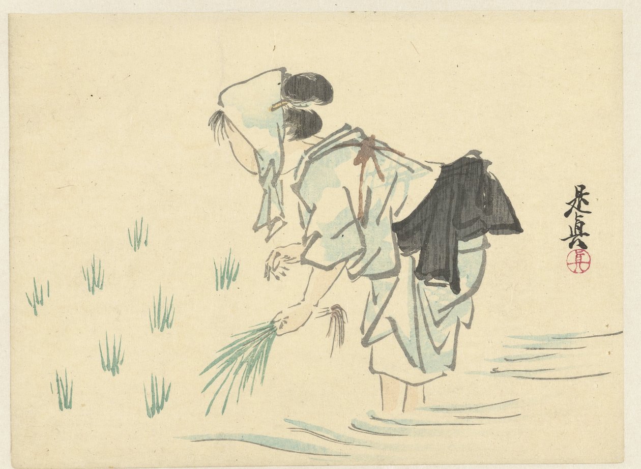 田植えの女性 作： 柴田絶心