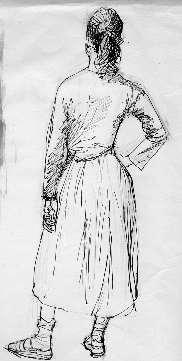 後ろから見た立っている女性、c1950。 作： シャーリー・マーカム