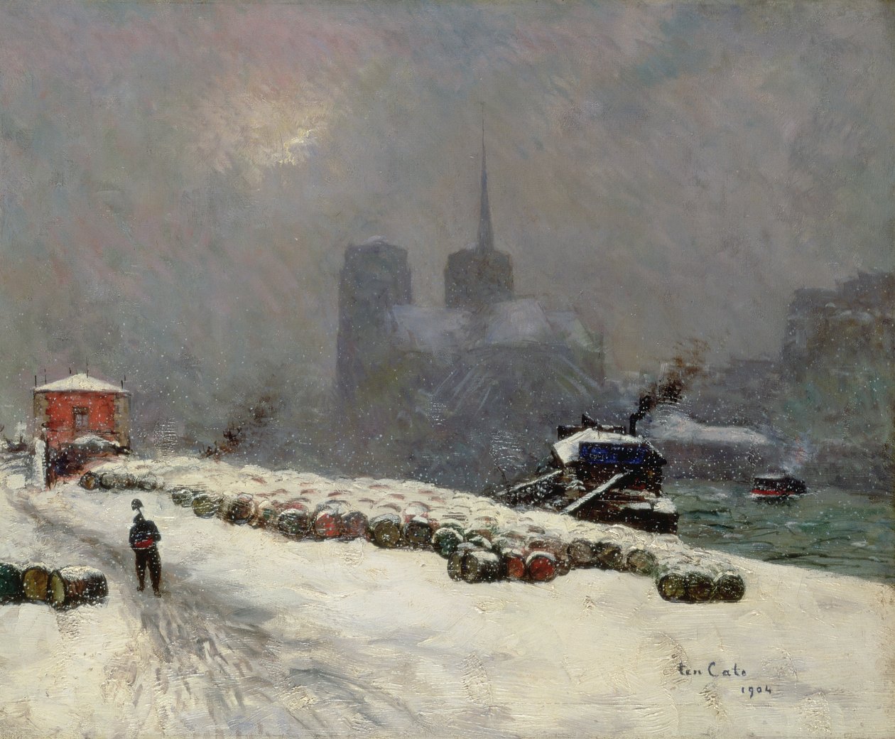 雪の中のノートルダム、1904 作： ふるいヨハネス・テン・ケイト