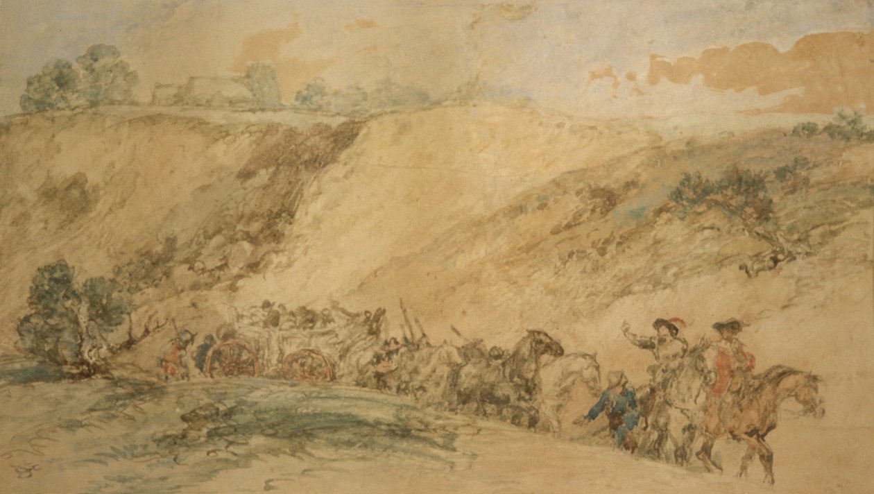 「峡谷の軍隊ワゴン」、c1837-1897。 作： ジョン・ギルバートir