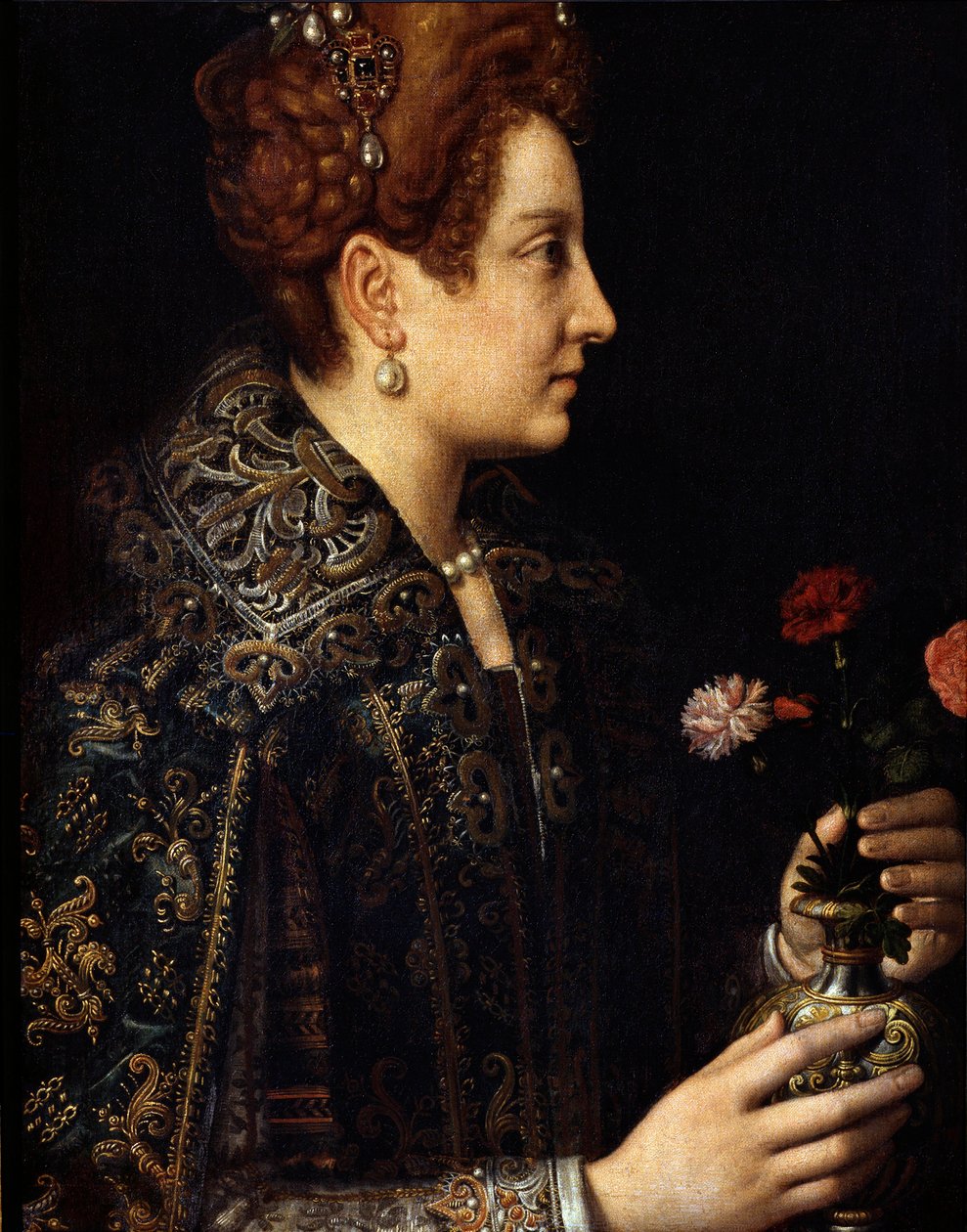 女性の肖像、c1550-1620 作： ソフォニスバアンギッソラ