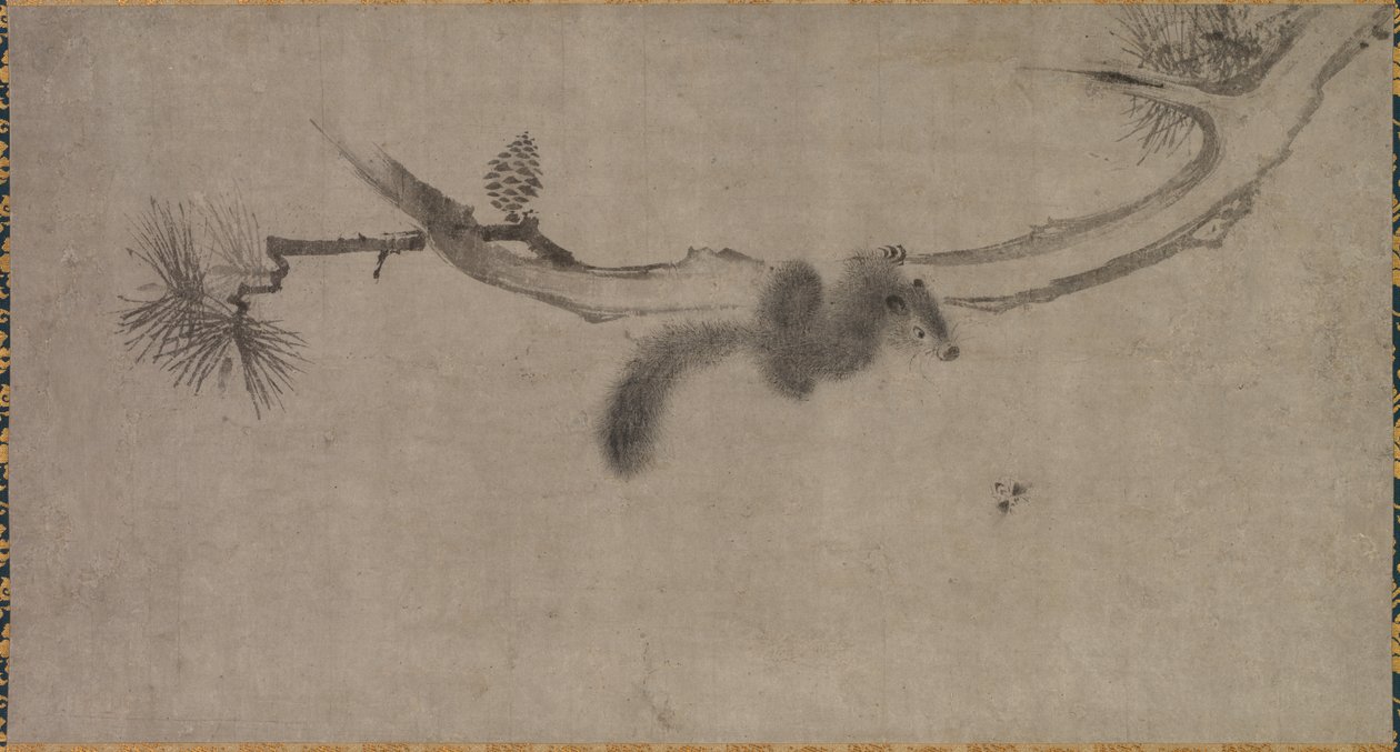 松の枝にリス 作： 宋天