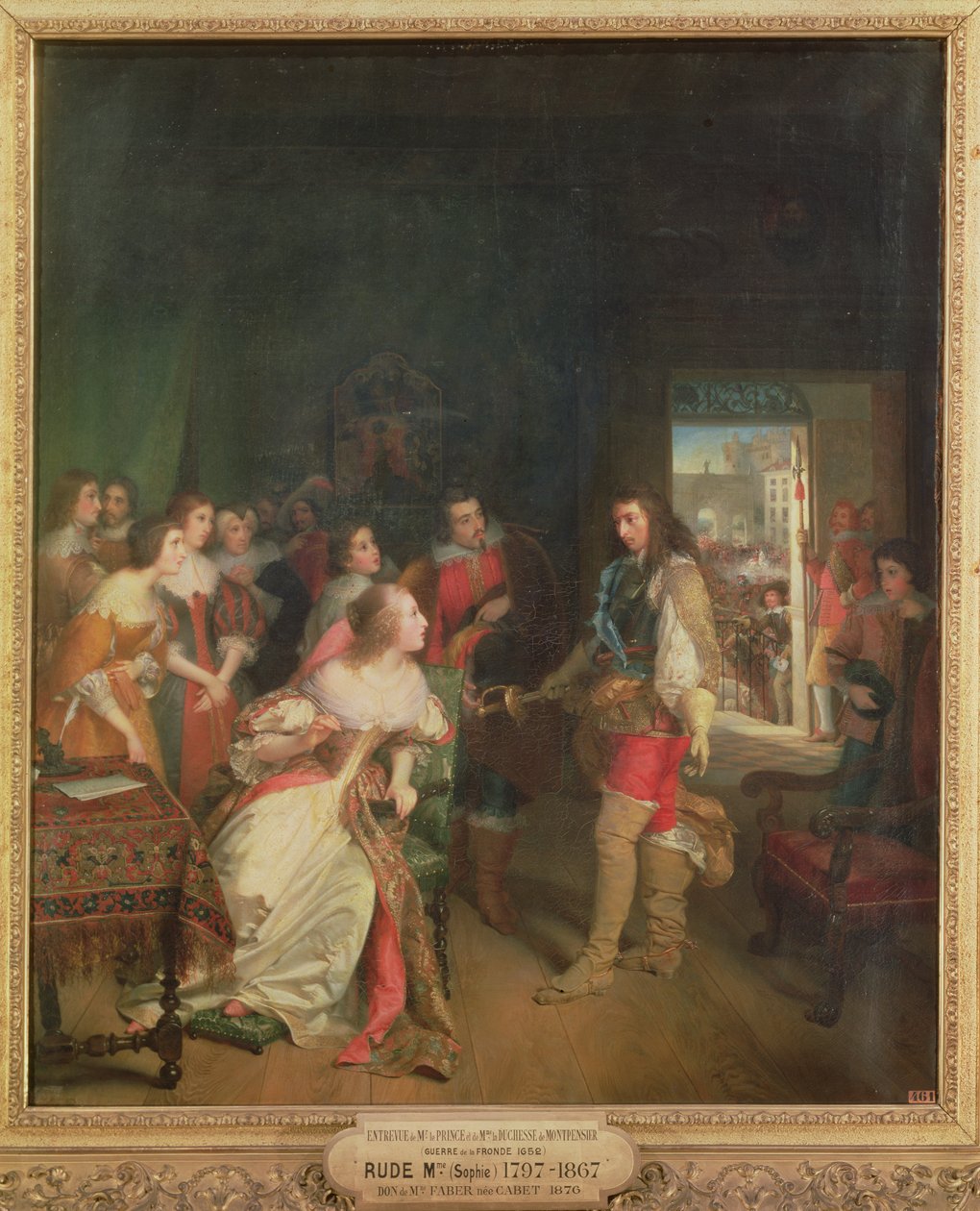 1652年のルイ2世（1621-86）ドブルボンとアンヌマリールイーズドルレアン（1627-93）モンペンシエ公爵夫人の出会い 作： ソフィー・ルード