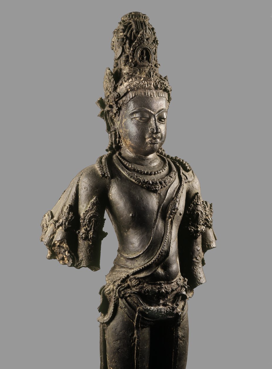 9世紀から10世紀にタイのチャイヤで発見されたスリビヤヤ時代のAvalokitesvara像（ブロンズ） 作： スリビヤヤ