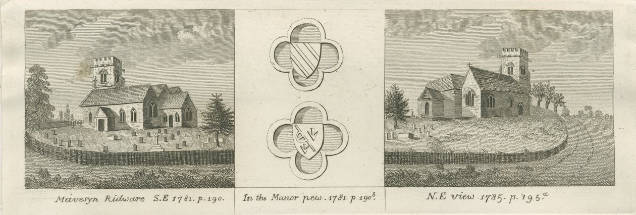 Mavesyn Ridware Church：彫刻、1781年 作： ステッビングショー