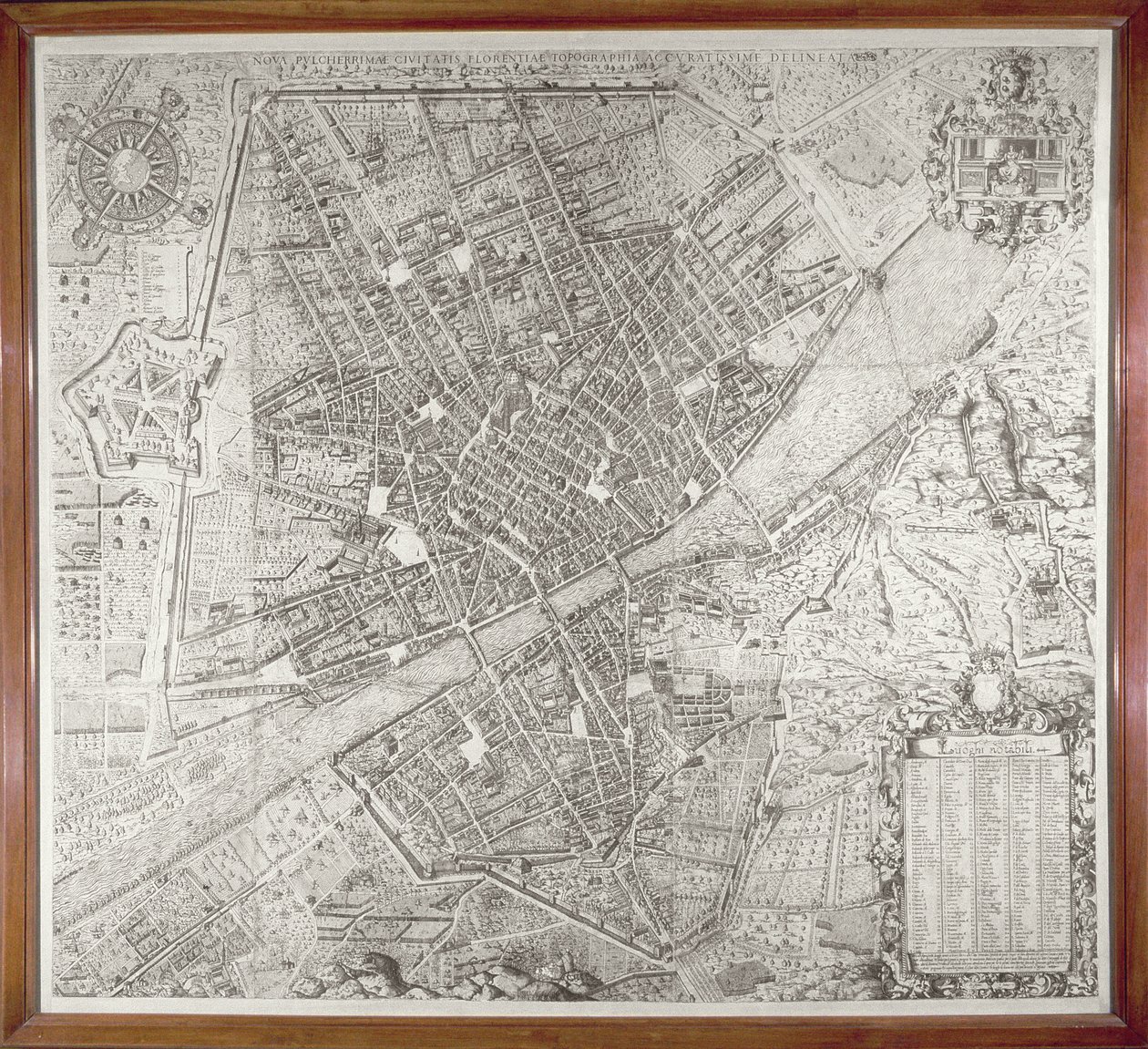 フィレンツェの地図、1584年 作： ステファノ・ボンシニョーリ