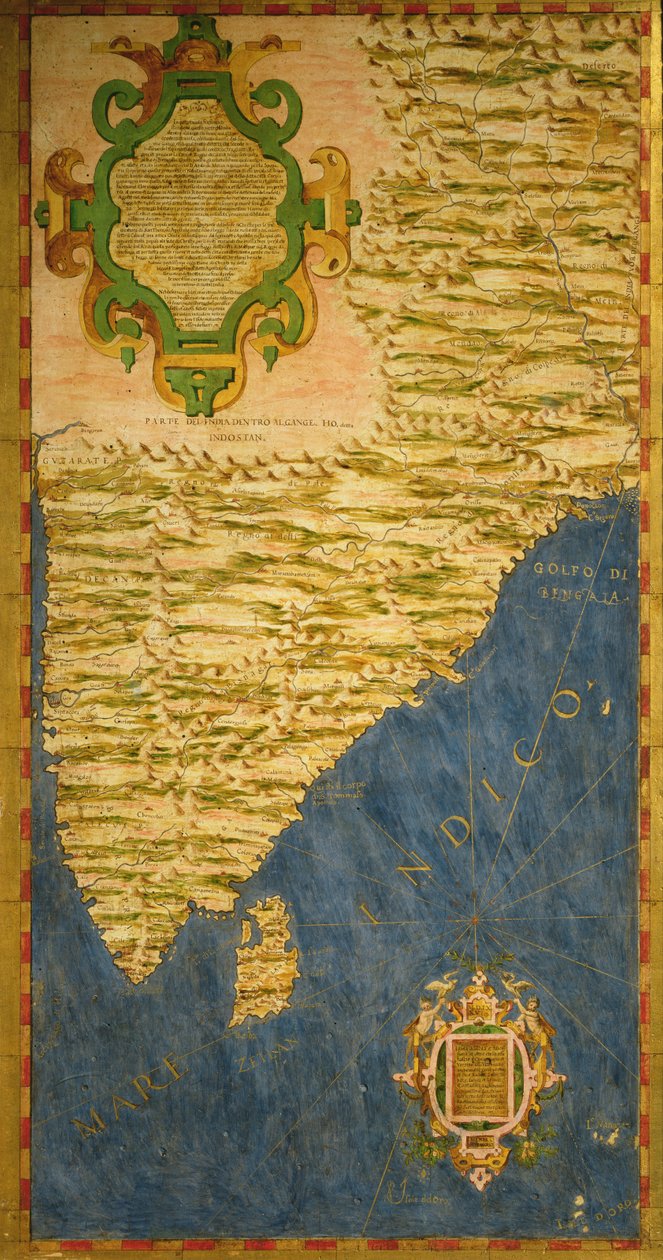 インディアン半島の地図 作： ステファノ・ボンシニョーリ