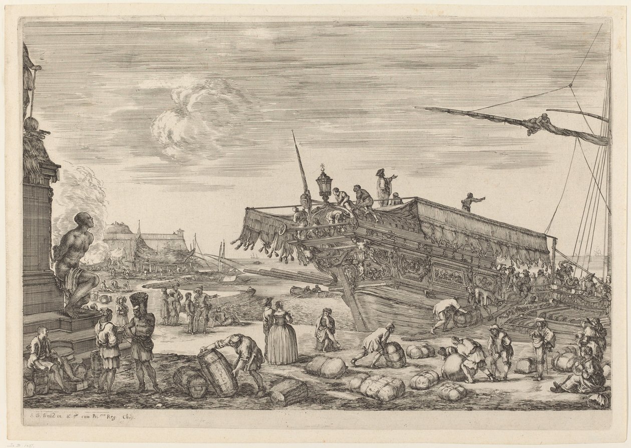 船への積み込み、おそらく c. 16541655。 作： ステファノ・デラ・ベラ