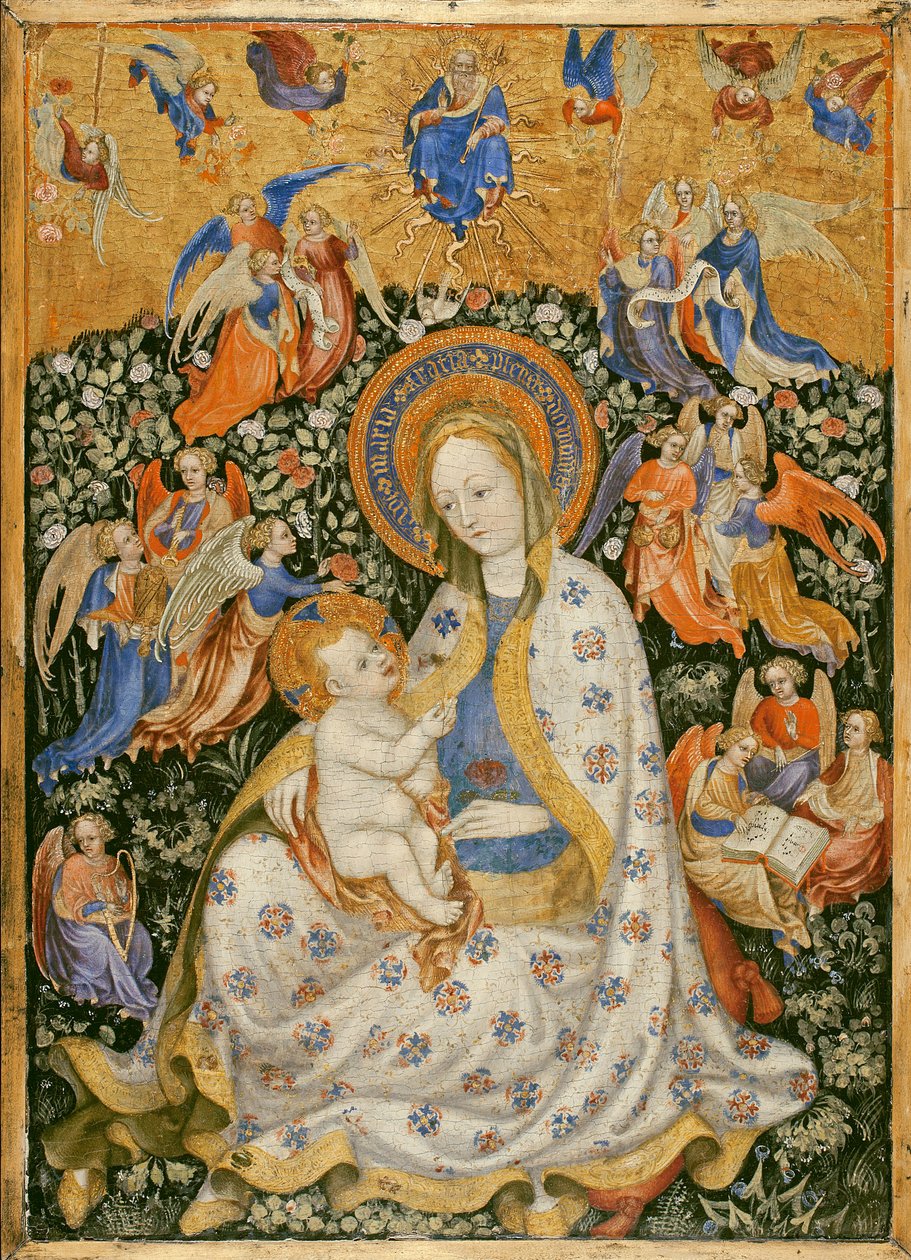 天使のある聖母子1430年頃 作： Stephano da attr.to Verona