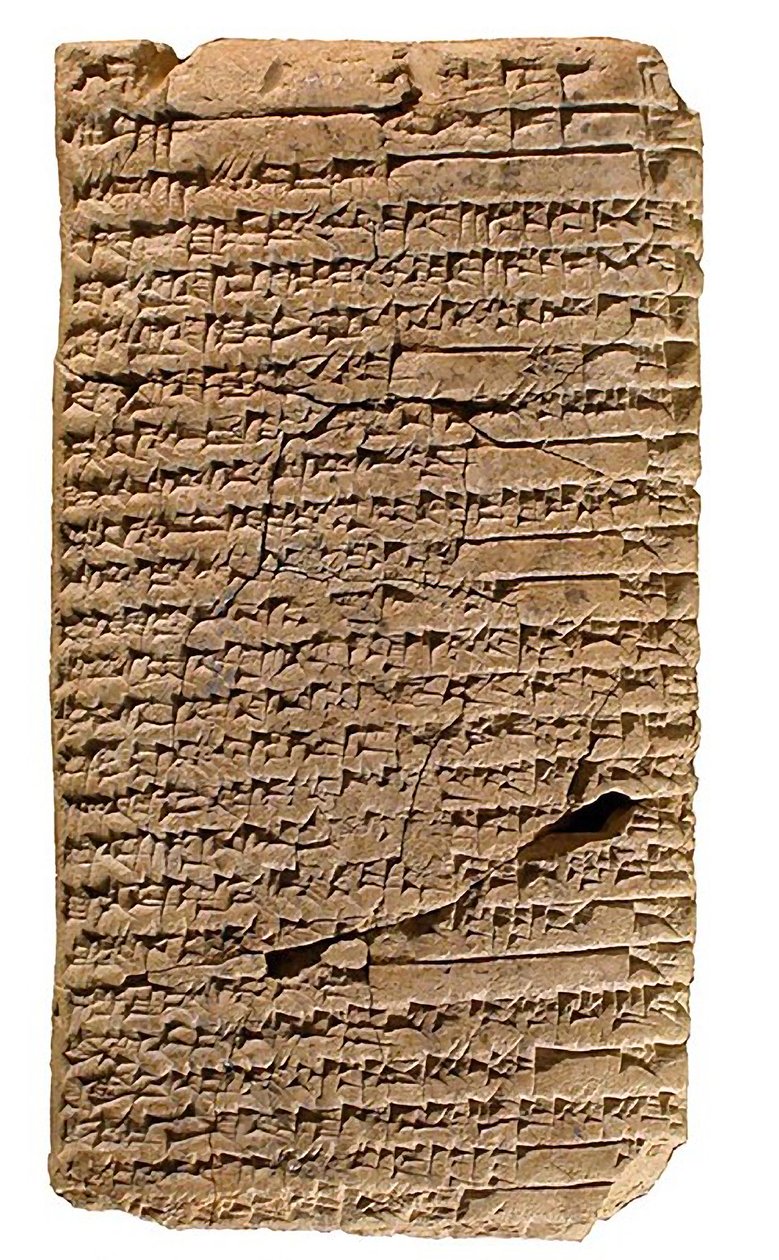 シュルパック楔形文字板、紀元前1900年〜1700年 作： シュメール人