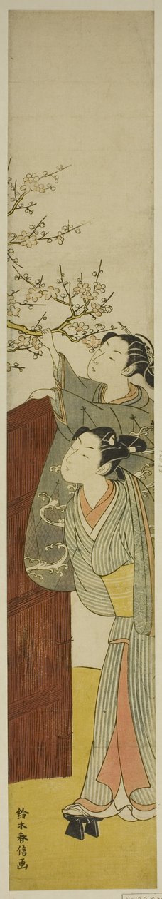 梅の枝摘み 作： 鈴木春信