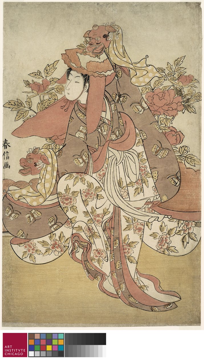 ライオンダンス、1769-70年頃 作： 鈴木春信