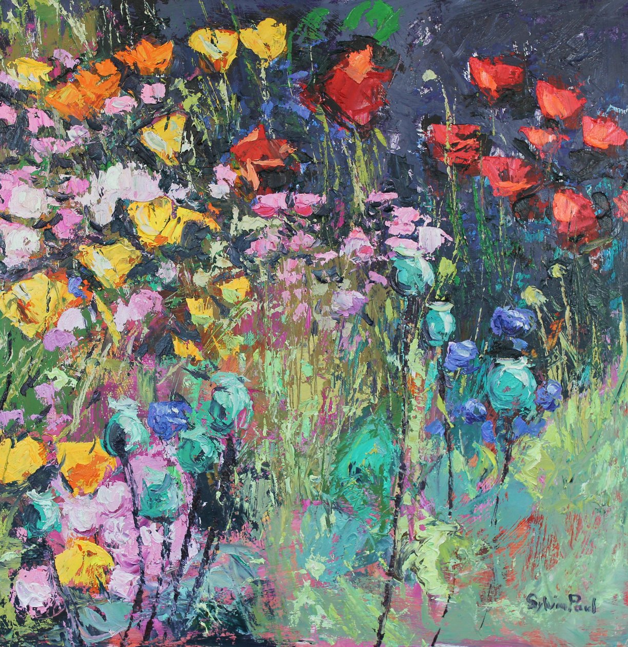 夏の草原の花、2017 作： シルビアポール