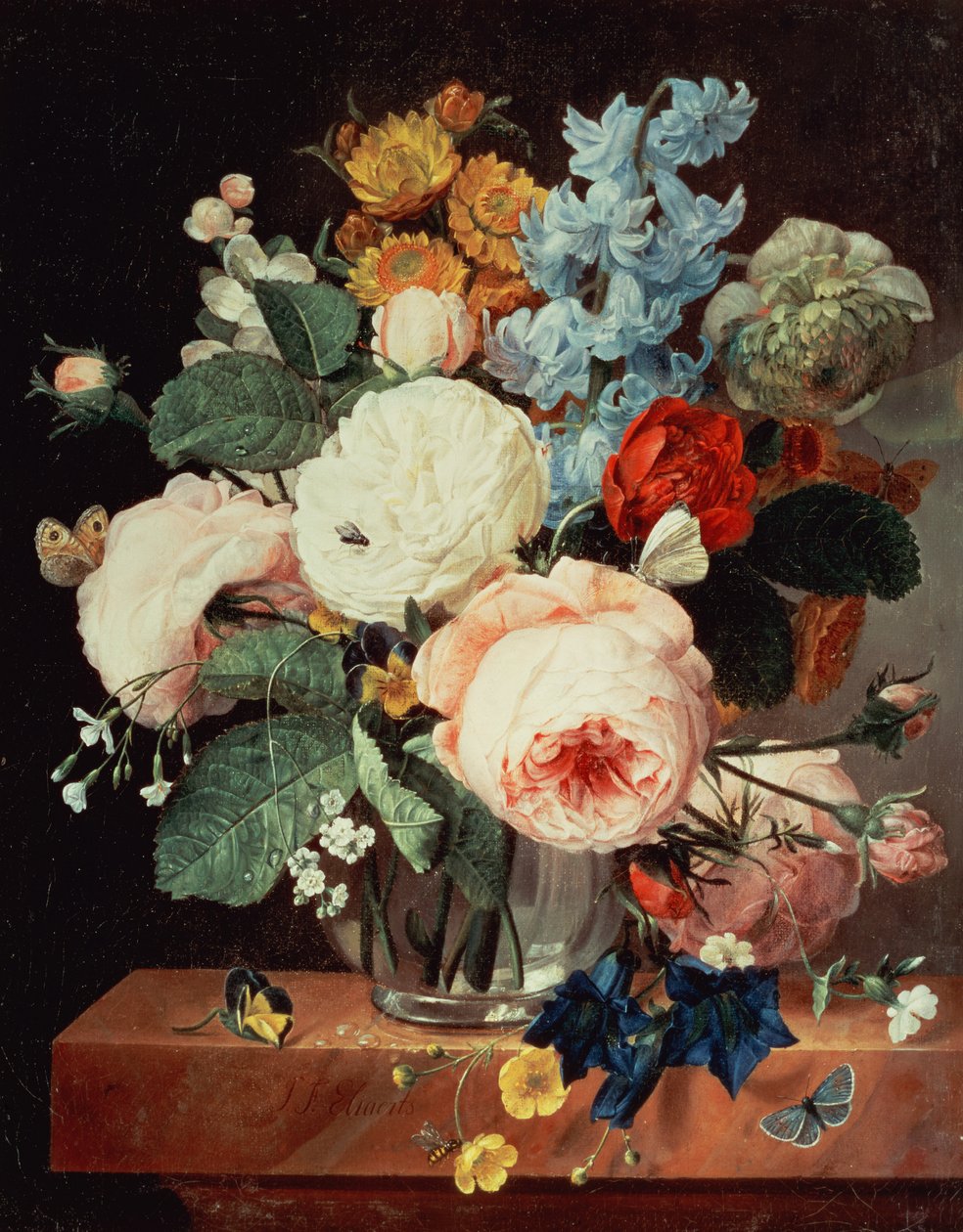 大理石の棚にある花瓶 作： TF Ehaerts