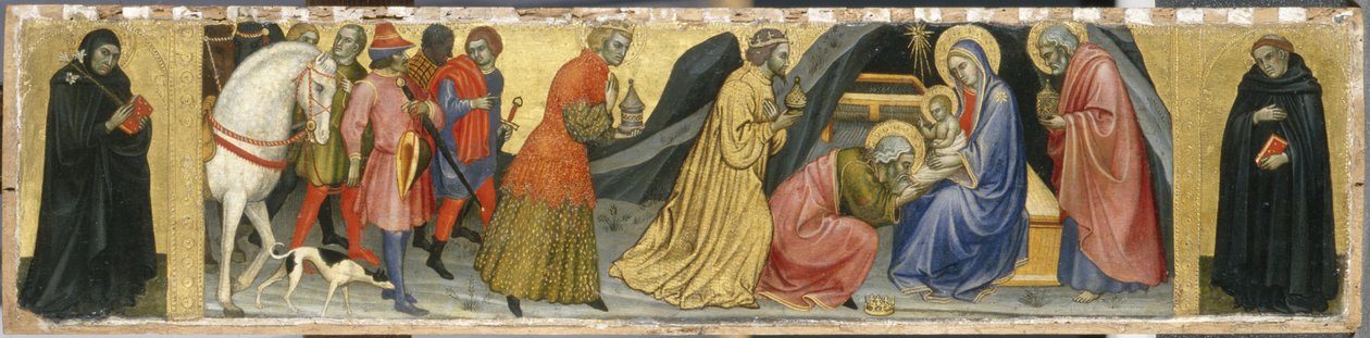 賢者と2人の聖人の礼拝、1404年頃（ポプラの木のテンペラ） 作： タッデオ ディ バルトロ