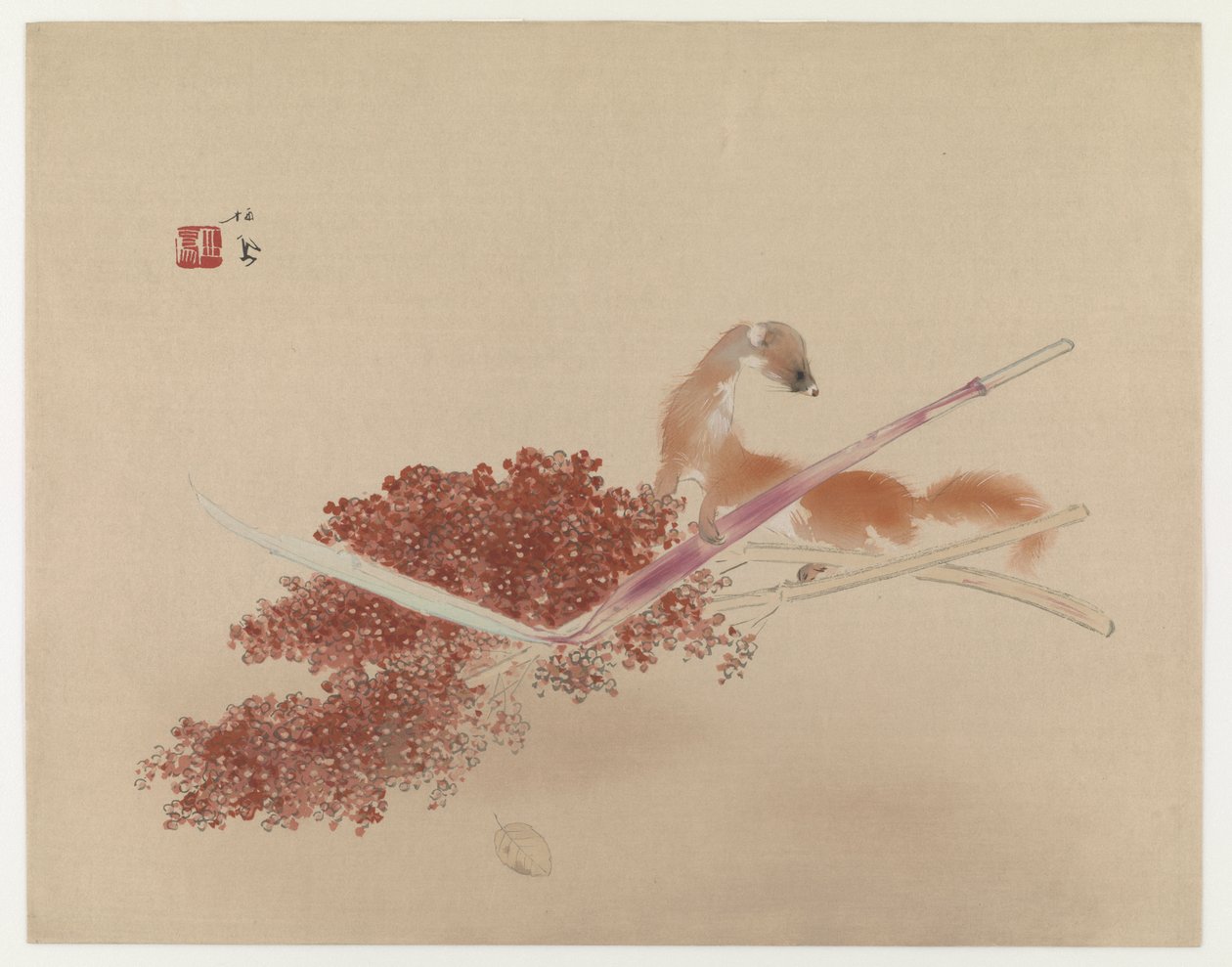 SeihôsMasterworks：Ferret And Millet（color woodblock print） 作： 竹内栖