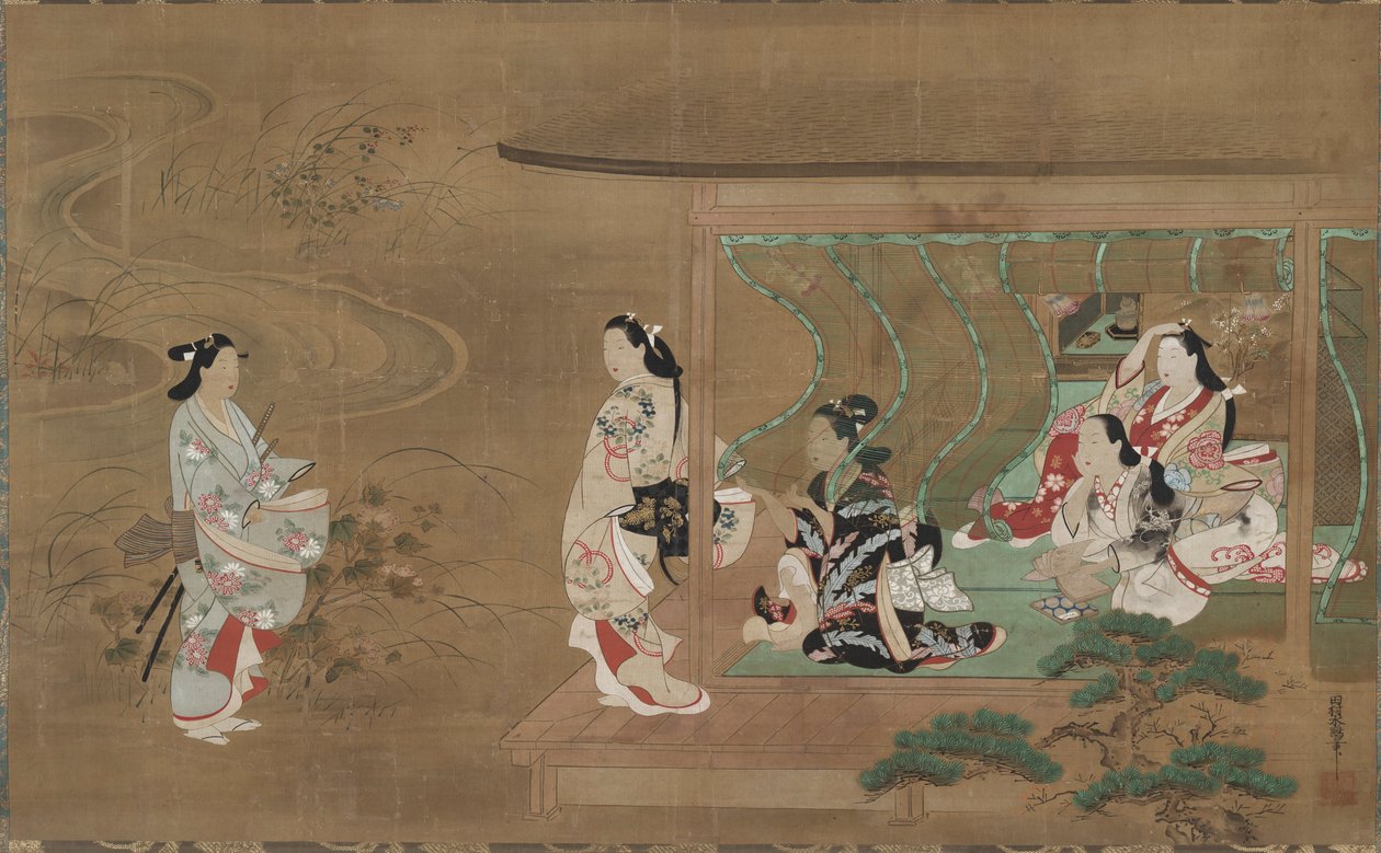 恋人の訪問、1680-1730。 作： 田村水尾