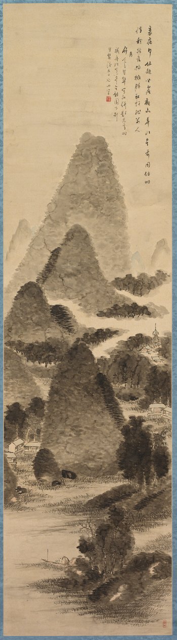 ボーターのある風景 作： 田能村竹田