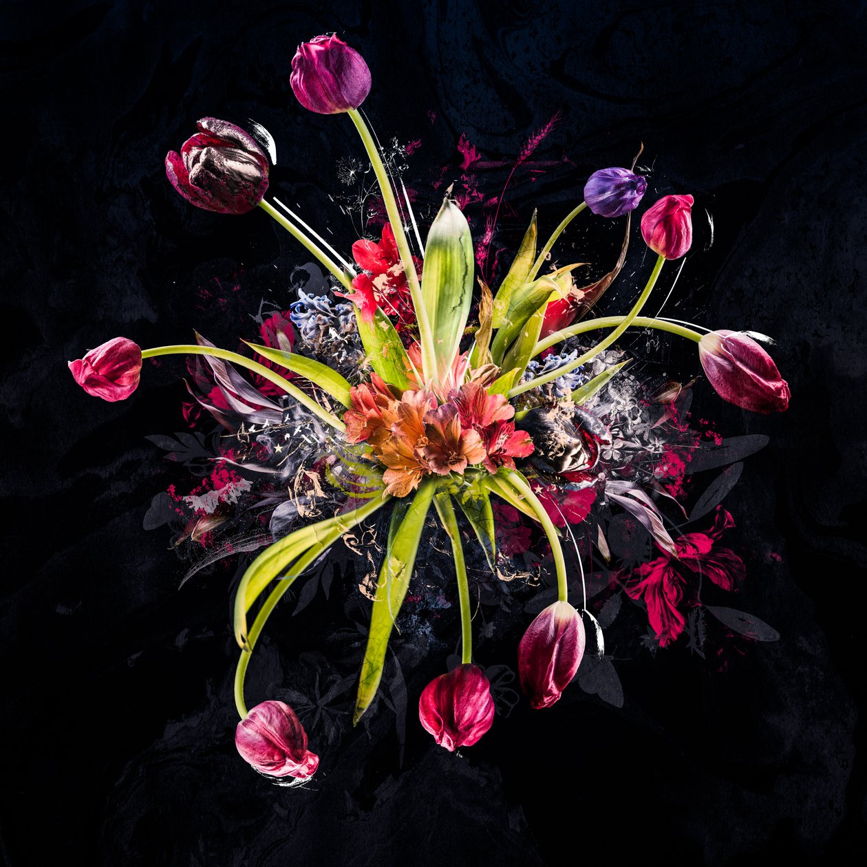 Bouquet XVIII、2017年（キャンバスにミクストメディア） 作： Teis Albers